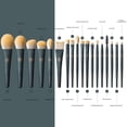 thumbnail image 2 of Juego de brochas de maquillaje EIGSHOW profesionales con soporte, 18 piezas, 2 of 9