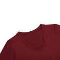 thumbnail image 6 of Women's Bodysuit V neck Short Sleeves Casual Basic Bodysuit Tops Jumpsuit Short Sleeve, Wine Red, S, 6 of 8