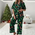 thumbnail image 2 of UngA Satin Christmas Pajamas Women Satin Button Down Christmas Tree Pajamas Classic Soft Women's Christmas Pajamas,Size M, 2 of 5
