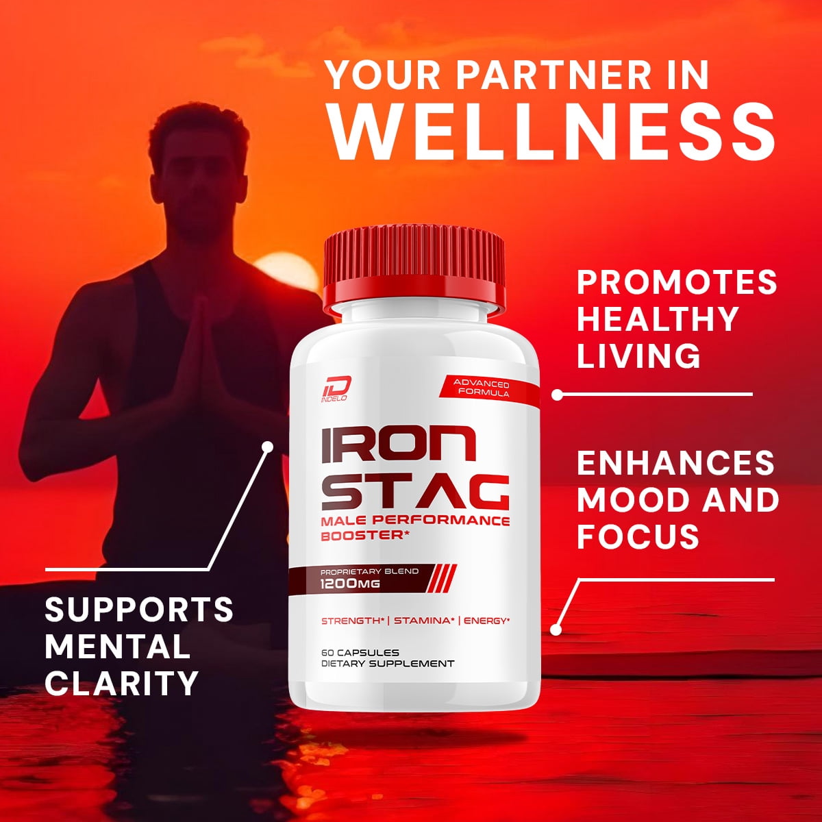 Iron Stag for Men Capsules – IronStag Vitamin Complex Pills, Energy, 5 Pack, 300 Capsules