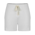thumbnail image 3 of Men's Shorts Casual Solid Color Casual Drawstring Pockets Elastic Sports Shorts Mens Cargo Shorts White XL, 3 of 5