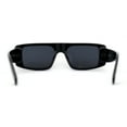thumbnail image 4 of Mod Retro Flat Top Narrow Rectangle Exposed Lens Sunglasses All Black, 4 of 4