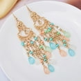 thumbnail image 5 of Hyasfey 1 Pair Women Hook Earrings Vintage Ethnic Style Exaggerated Hollow Out Beads Waterdrop Shape Bohemian Ear Decoration Jewelry Vacation Earrings Hanging Earrings, 5 of 8