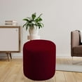 thumbnail image 3 of tamizeot Housse Extensible pour Repose-Pieds Housse de Repose-Pieds Protecteur Bas Rouge Vin Élastique avec Housse de Chaise Ronde Rouge Vin 25-32cm, 3 of 5