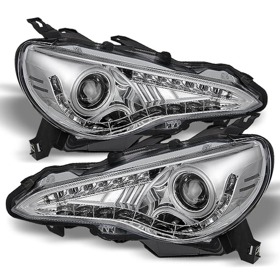 AKKON - For 2013-2020 BRZ / FR-S / 86 Chrome Bezel DRL Daylight LED Strip Design HID Type Projector Headlights