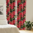 thumbnail image 2 of Ambesonne Nature Curtains, Goth Roses and Moths Pattern, Pair of 28"x63", Dark Coral Fawn Sepia, 2 of 5