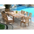 thumbnail image 4 of Teak Dining Set:8 Seater 9 Pc 122" Double Extension Caranasas Rectangle Table, 6 Armless and 2 Arm Caranasas Chairs Outdoor Patio Grade-A Teak Wood WholesaleTeak #WMDSCR1, 4 of 4