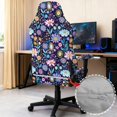 thumbnail image 6 of Whosucclay Purple Hippie Flower Print Gaming Chair Cover, Stretchable Elastic Computer Desk Chair Cover with Armrest Covers, 4Pcs Soft Non Fading Office Chairs Covers Slipcovers, 6 of 8