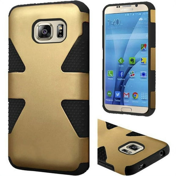 GSA Dynamic Metallic Hybrid Case For Samsung Galaxy S7 - Gold/Black