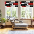 thumbnail image 2 of 2 Pack Valances Window Treatments Red and Black Geometry Abstract Modern Art Blackout Drapes Adjustable Curtain Valances for Windows Living Room Kitchen Over Sink 18x52 Rod Pocket Valances, 2 of 6