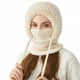 thumbnail image 2 of Gorro de Punto 3 En 1 para Mujer con Bufanda Forrada de Polar y Mascarilla | Pasamontañas de Invierno Cálido y Resistente Al Viento | Tejido Suave y Acogedor para Actividades Al Aire Libre En Climas, 2 of 6