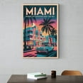 thumbnail image 6 of Miami Retro Travel Poster Vintage U.S. City Tourism with Art Deco & Ocean Drive Print Poster, 6 of 8