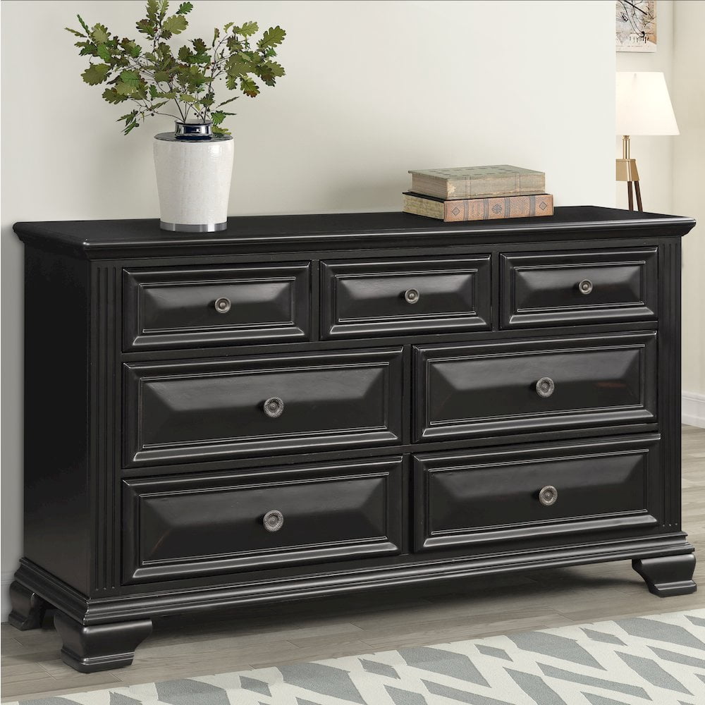 Roundhill Furniture Renova 7-Drawer Dresser - Vintage Black