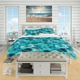 thumbnail image 2 of Designart 'Pattern with Line Drawing Shells' Nautical & Coastal Duvet Cover Set, 2 of 4