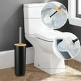 thumbnail image 4 of CERBIOR Bathroom Soap Toothbrush Holder Dish Set, Elegant 6-Piece Bamboo & Plastic Accessories, Black, 4 of 9
