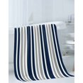 thumbnail image 3 of Dark Blue Gray Towel Set of 3, Soft Microfiber Bath Towels, Hand Towel, Washcloths, Horizontal Stripe Minimalist Geometric Quick-Dry Absorbent Towels for Bathroom Kitchen Hotel Beach Gym Spa, 3 of 7