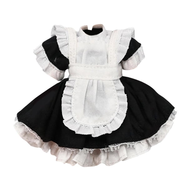 Figura de acción a escala 1:12, ropa en miniatura, vestido de sirvienta, moda, tela, disfraz de muñeca para mujer de 6 pulgadas