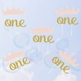 thumbnail image 3 of Masteelf First Birthday Cake Topper Assorted Color Paper Decorations for Cake Decoration 20pcs Pink Crowns and Glitter Letters, 3 of 11