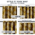 thumbnail image 3 of Vargottam Cotton Curtains for Windows - 3-in-1 Rod Pocket/Back Tab Short Window Drapes - Light Filtering Cotton Panels - Set of 2, 52"x63" - Dandelions Flower Print (Yellow), 3 of 8