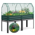 thumbnail image 4 of KING BIRD 71"×23"×55" Raised Garden Bed with Plants Protection Cover, Legs Galvanized Steel Metal Elevated Garden Planter Box for Outdoor Gardening Dark Gray, 4 of 11