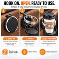thumbnail image 5 of Foldable Car Cup Holder with Hook Universal Car Door Cup Holder, Back Clip Foldable Cup Holder Portable Space-Saving 2-In-1 Extra Cup Holder for Water Bottles Coffee Cups, 5 of 7
