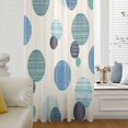 thumbnail image 5 of Abstract Geometric Sheer Curtains 54 Inches Long, Farmhouse Vintage Polka Dot Teal Blue Light Filering Curtains, Breathable Simi Curtain Privacy Drapes for Kitchen Bathroom Small Window Treatment, 5 of 9