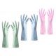 thumbnail image 2 of 3 pares de guantes de cocina impermeables, finos y de goma para lavar platos, con funda protectora para jardinería (talla M, color aleatorio)., 2 of 6