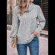 thumbnail image 4 of Suéter Tipo Túnica de Cuello Alto para Mujer, de Larga, de Punto Acanalado, Cómodo, Holgado, Informal, para Otoño Gris L, 4 of 7