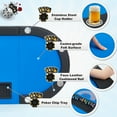 thumbnail image 3 of AVAWING 29.5" Poker Table, Oval Casino Leisure Gaming Table for 10 Player w/Leg, Blue, 3 of 7