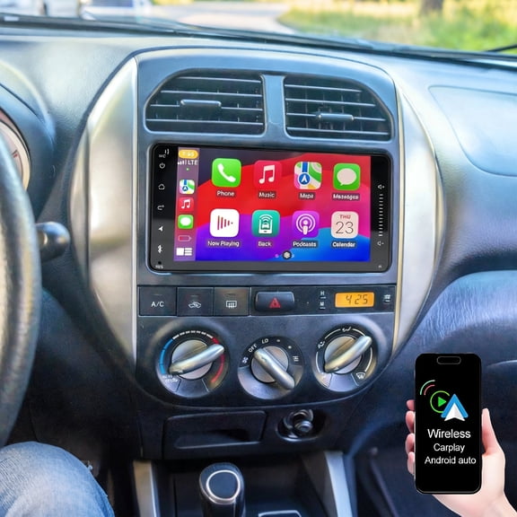 Gsuatey Car Radio for Toyota RAV4 2001-2008, 7 Inch QLED Touch Screen Car Stereo with Wireless Carplay Android Auto,WiFi,GPS Navigation,Bluetooth,FM Backup Camera