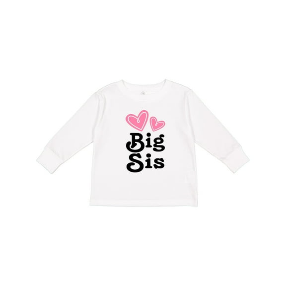 Inktastic Love Hearts Big Sis Girls Long Sleeve Toddler T-Shirt