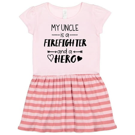 

Inktastic My Uncle is a Firefighter and a Hero Gift Toddler Girl Dress