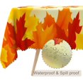 thumbnail image 2 of 60x84inches Fall Rectangle Tablecloth Orange Watercolor Maple Leaf Print Table Cloth Oil Proof Polyester Fabric Table Cover for Farmhouse Autumn Thanksgiving Kitchen Dining Room Home Decor, 2 of 7