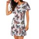 thumbnail image 2 of Easygdp Vintage Butterflies Camisón de manga corta para mujer, informal, estampado, 2 of 6