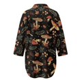 thumbnail image 5 of Xoenoiee Mushroom Leaves Star Print Women Swimsuit Cover Up V Neck Long Sleeve Button Front Beach Coverup Shirt Lapel Collar Beach Dress Blouse Plus Size, Size 3XL, 5 of 7