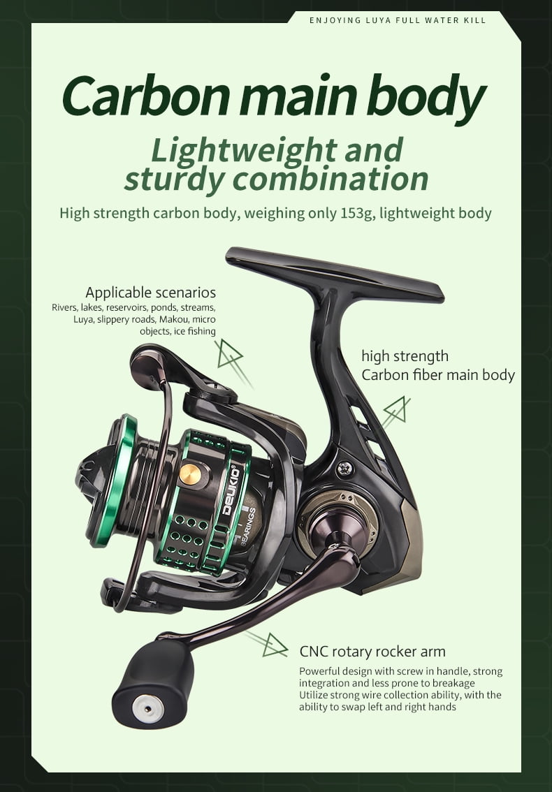 DEUKIO 2024 New Spinning Reels Saltwater or Freshwater Fishing reels 4.5kg Drag Power Ultralight Metal Frame Spining Reel