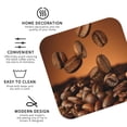 thumbnail image 3 of Disketp Coffee Beans Funny Coasters,4 Pcs Leather Coasters with Holder, Perfect Housewarming Hostess Gifts,Protect Furniture from Water Marks Scratch and Damage-Square, 3 of 6