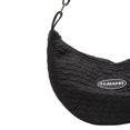 thumbnail image 2 of Bolso bandolera para mujer Bolso de hombro plisado de lona Color sólido con colgante (Negro), 2 of 8