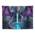 thumbnail image 5 of ERAPDAUR  Fantasy Purple Dragon Tapestry Medieval Dargon Room Wall Decor Fire-breathing Altar Castle Game Tapestry Wall Hanging Flannel for Living Room Dormitory Decor 40x60inch, 5 of 6