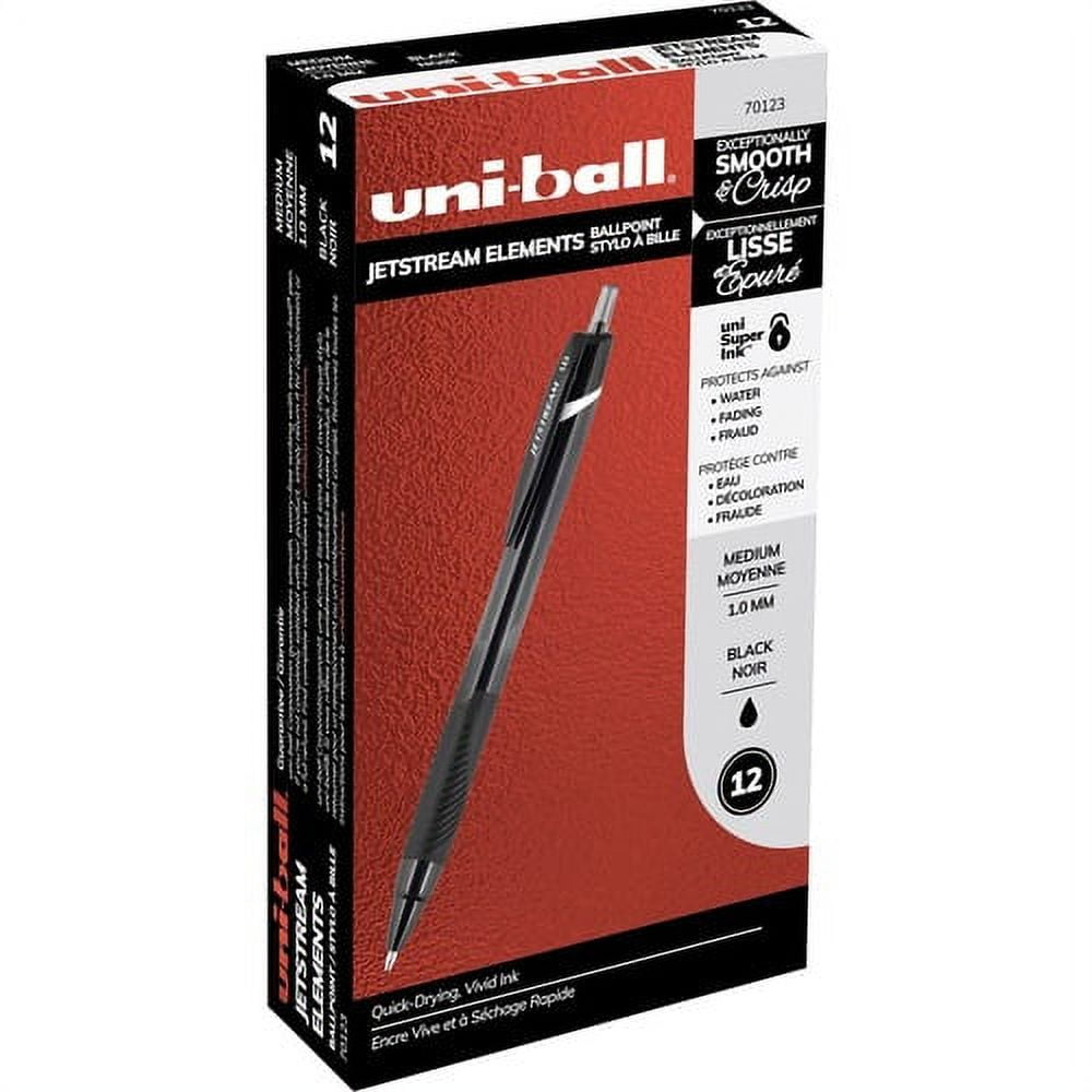uni-ball Jetstream Elements RT Ballpoint Pens 1 mm Pen Point Size - Black Gel-based Ink - 12 / Dozen