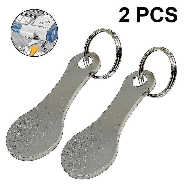 2pcs Shopping Trolley Release Key, Universal Shopping Trolley Token Key Chip Shopping