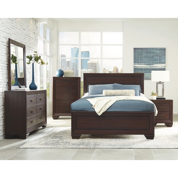 Coaster Kauffman 5-Piece Eastern King Bedroom Set, Dark Cocoa