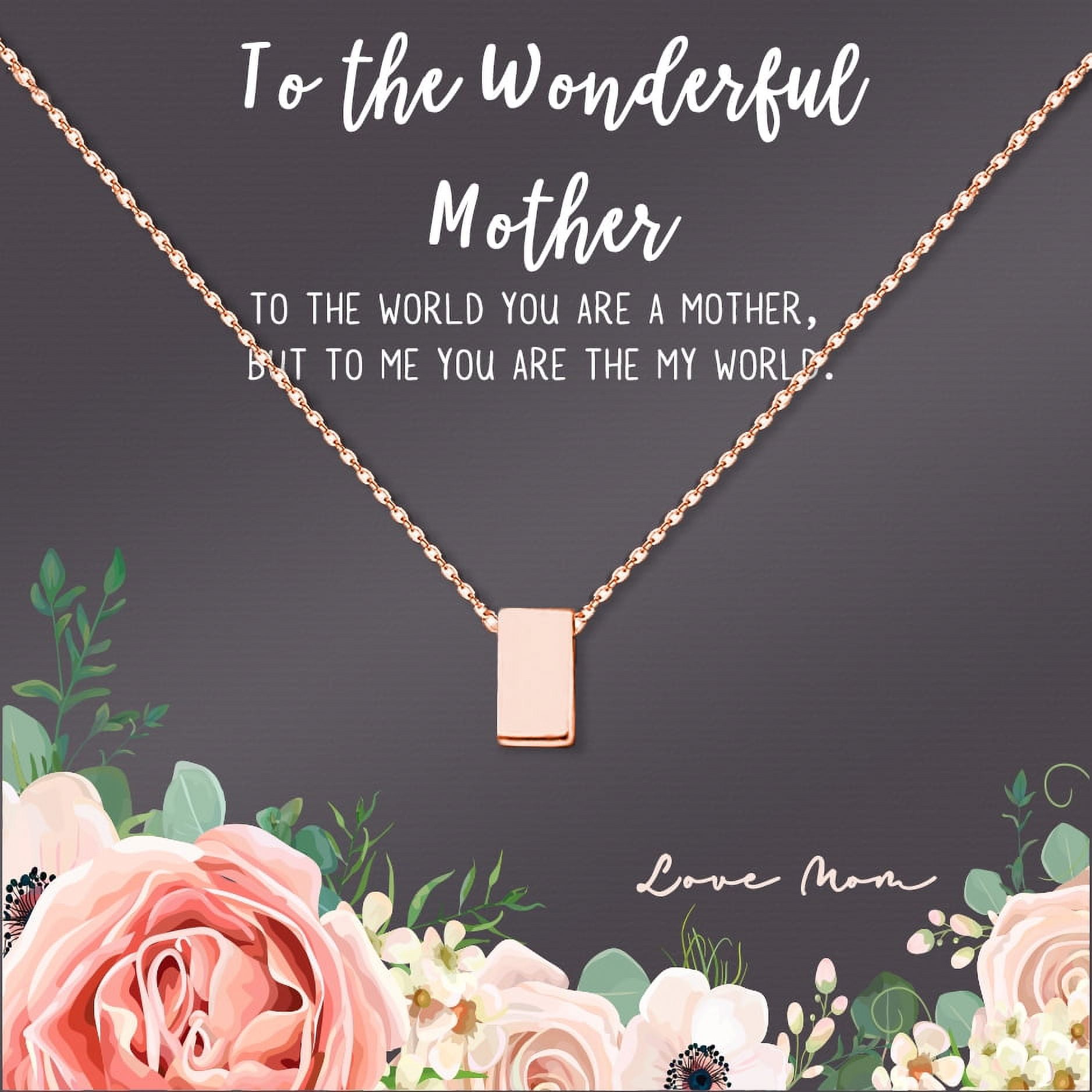 To The Wonderful Mother Mother's Day Gift, Mother's Day Gift for Her, Mother's Day Gift for Her, Gift for Mom,Jewelry Gift for Mom, Necklace Gift for Mom [Rose Gold, No-Personalized Card]