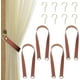 thumbnail image 1 of 4 piezas de correas de cuero de PU para cortinas, hebillas de cuero para cortinas, alzapaños de cuero para cortinas de ventana con 4 piezas de gancho de aleación para el hogar, la oficina, el, 1 of 6