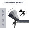 thumbnail image 3 of Folding Lounge Chair with 4-Position Adjustable Backrest, Breathable Mesh Chaise Lounge with Steel Frame and Removable Pillow, Portable for Camping, Beach, Pool, Dark Blue, 3 of 7