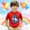 Red, variant on 3t Boys Shirts Crewneck Letter Print Back To School Short Sleeve T-Shirt Loose Blouse Tops Preppy Clothes for Boy Size