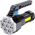thumbnail image 1 of Linterna LED recargable súper brillante con mango 4 modos para acampar, cazar, caminar (negro),, 1 of 5