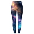thumbnail image 4 of Womens Galaxy Leggings High Waist Galaxy Printed Colourful Leggings Yoga Trousers Stretchy Yoga Trousers Trousers Planet, 4 of 4
