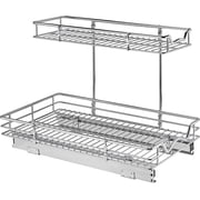 HOLDN' STORAGE 2 Tier Under Sink Organizer Pull Out Cabinet Storage Rack for Kitchen and Bathroom 11-in W x 21-in D