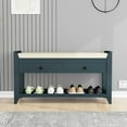 thumbnail image 3 of Entryway Storage Bench with Drawers Blue, 3 of 5